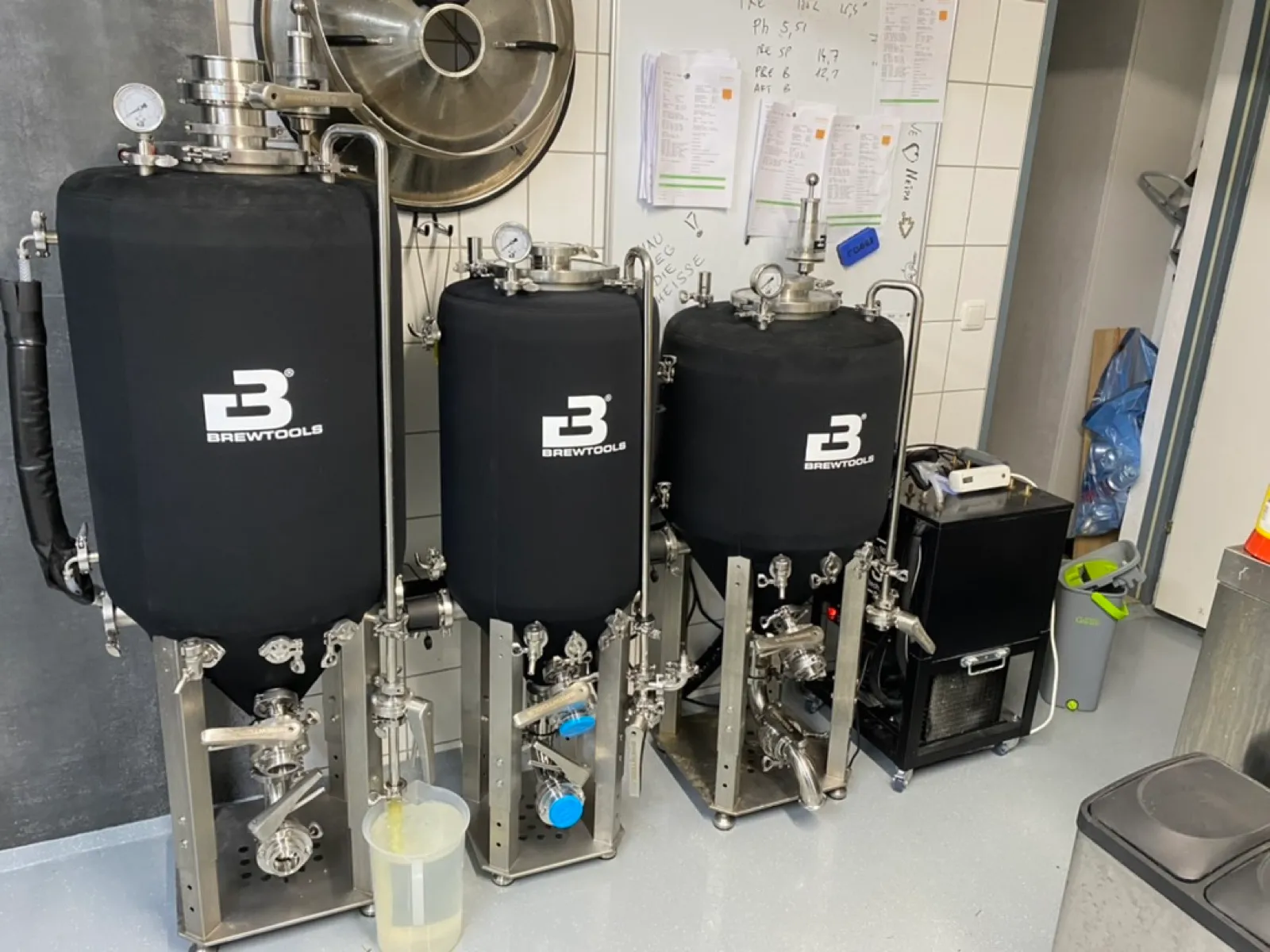 Three Brewtools fermenters in all sizes
